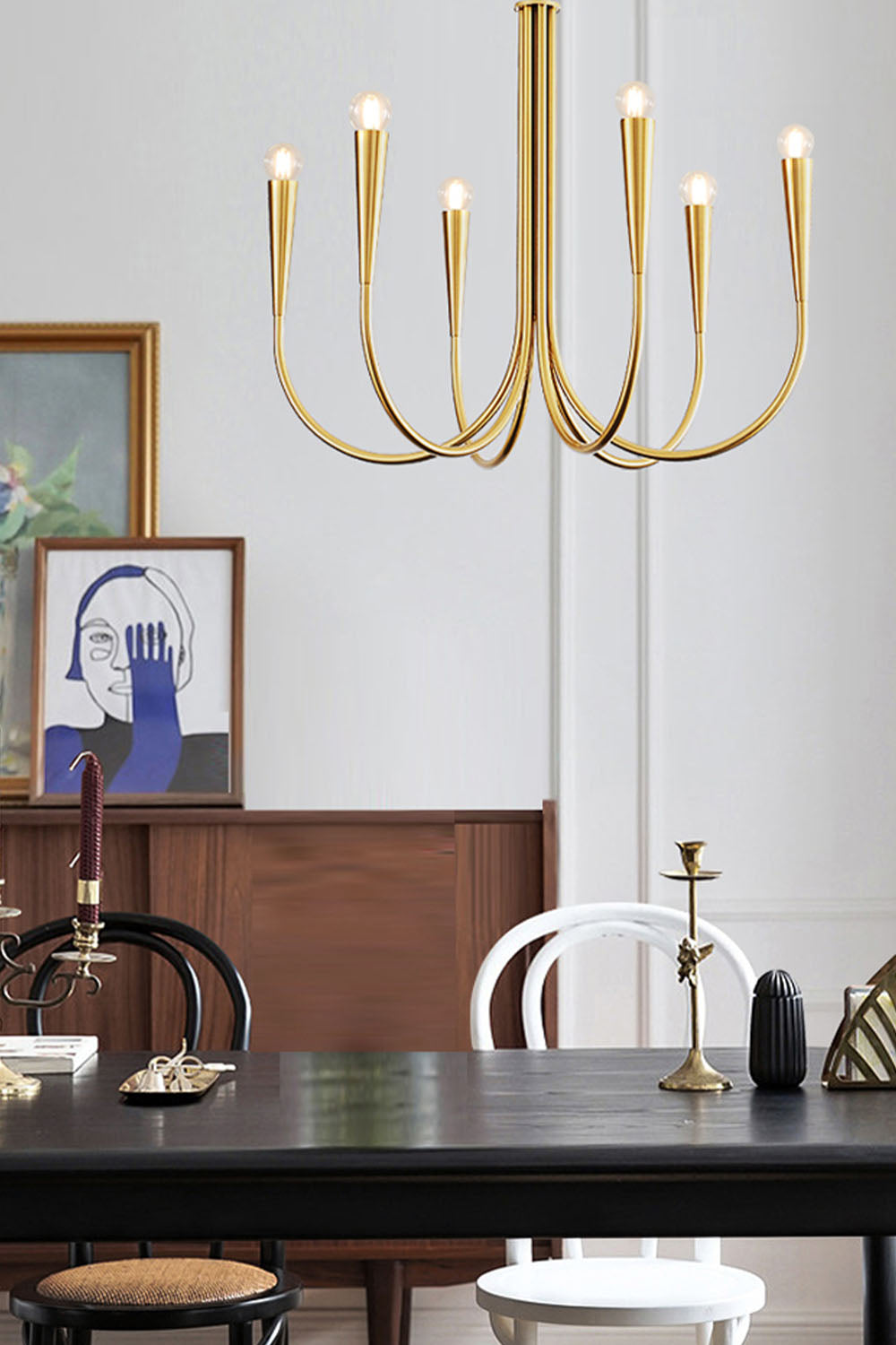 Multi-head U-shaped Chandelier