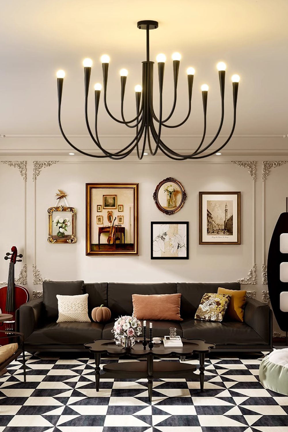 Multi-head U-shaped Chandelier