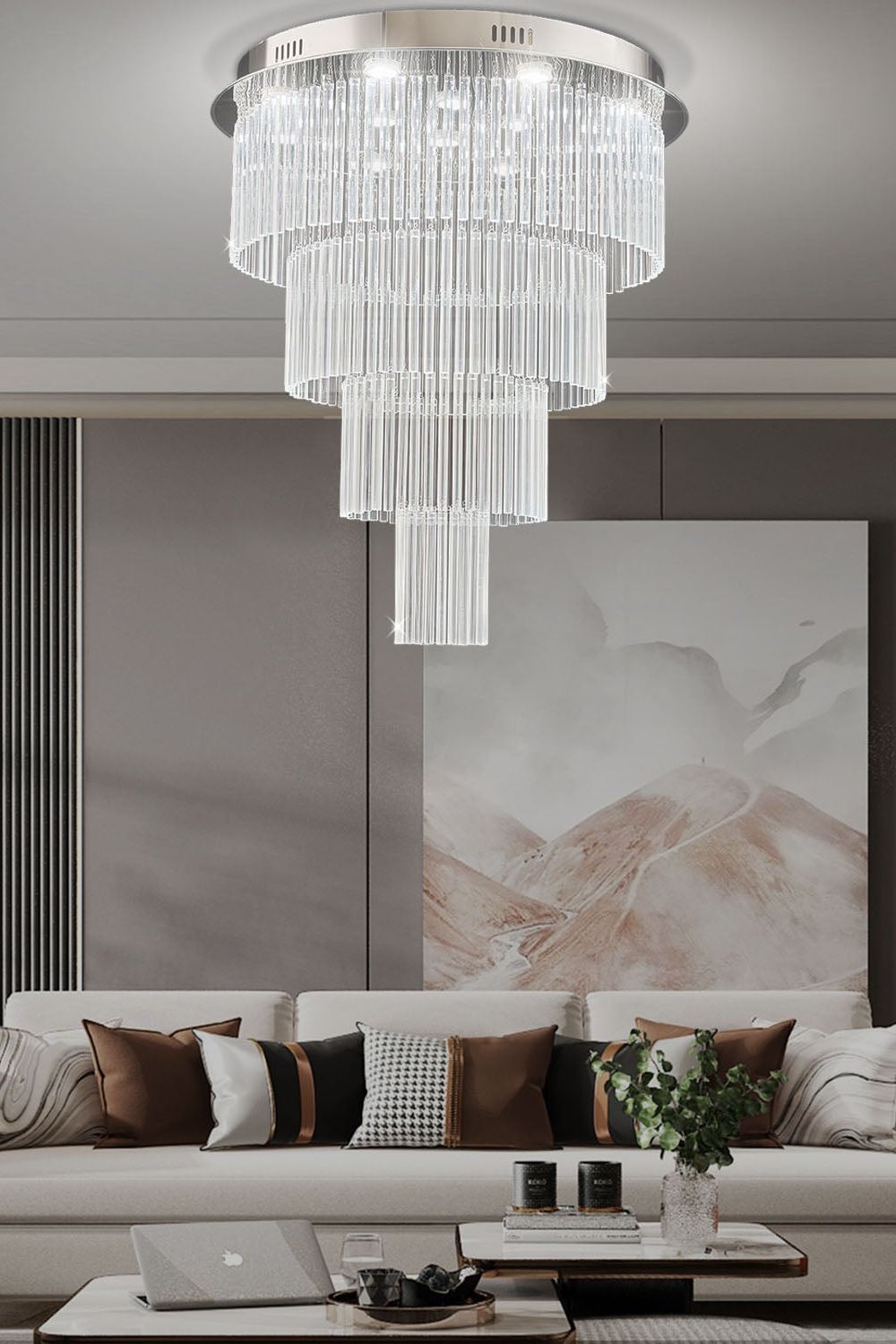 Multi Layers Round Raindrop Chandelier - SamuLighting