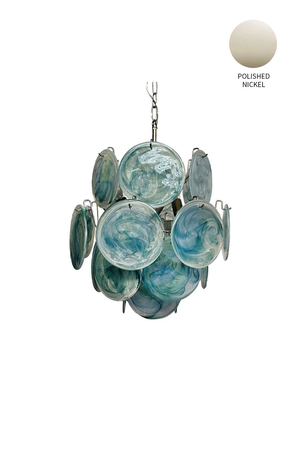 Vintage Murano Blue Discs Chandelier