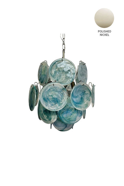 Vintage Murano Blue Discs Chandelier