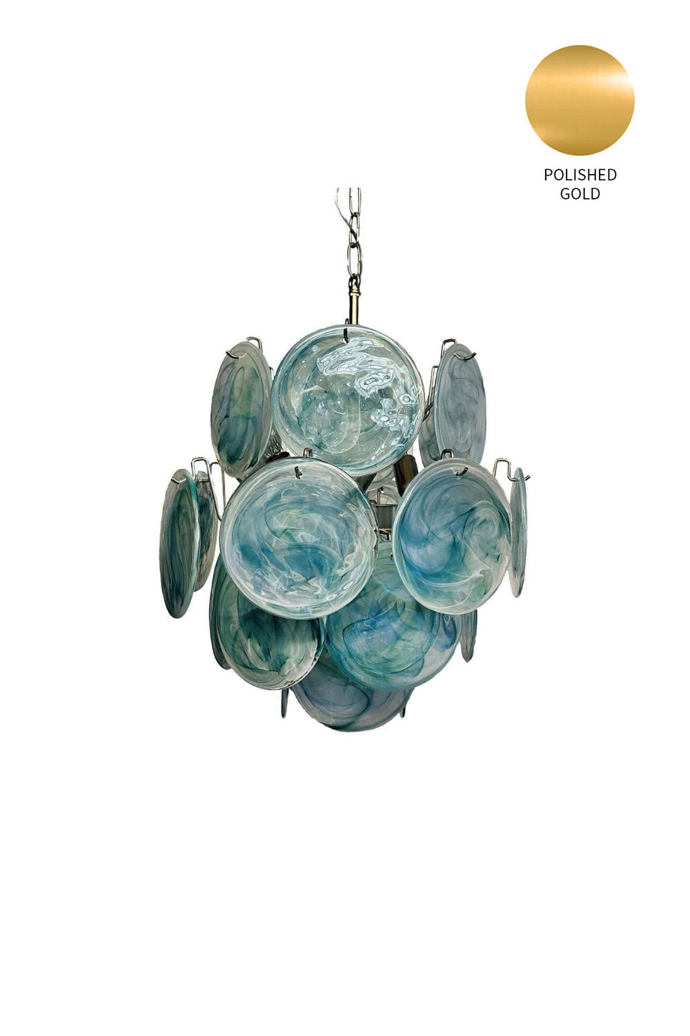 Vintage Murano Blue Discs Chandelier