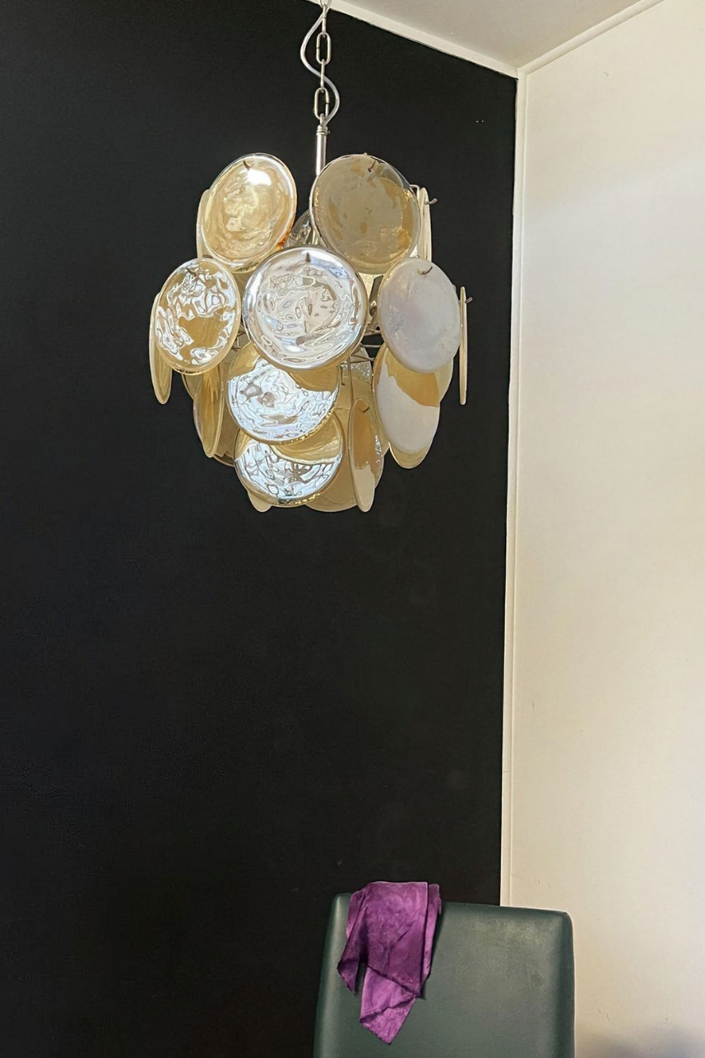 Vintage Murano Gold Discs Chandelier