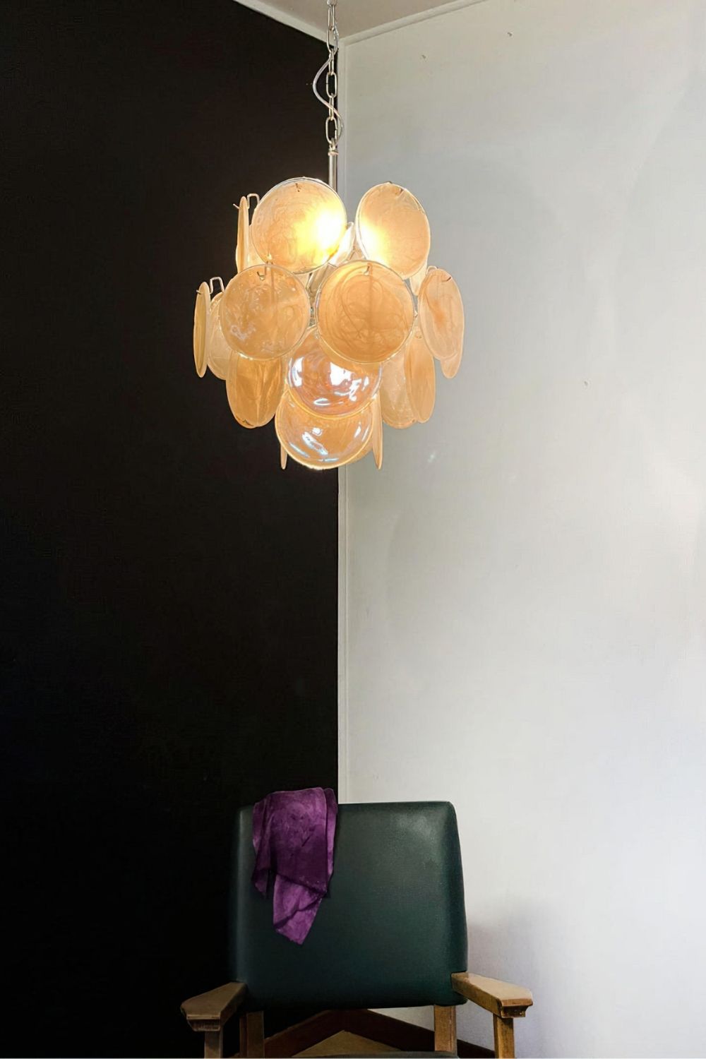 Vintage Murano Gold Discs Chandelier