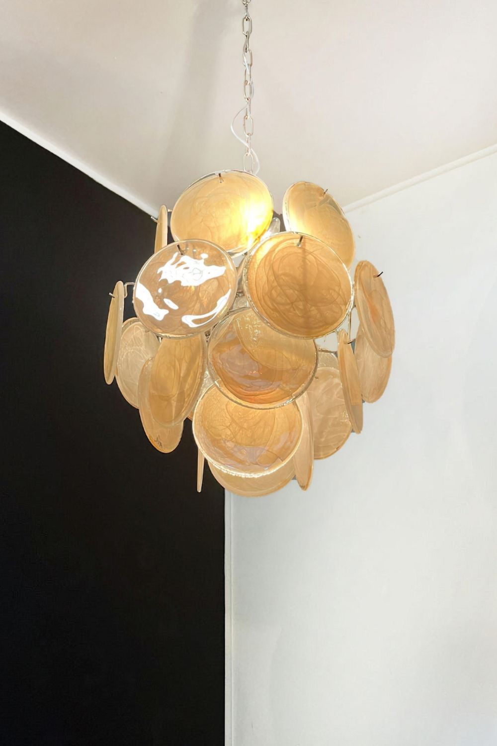 Vintage Murano Gold Discs Chandelier