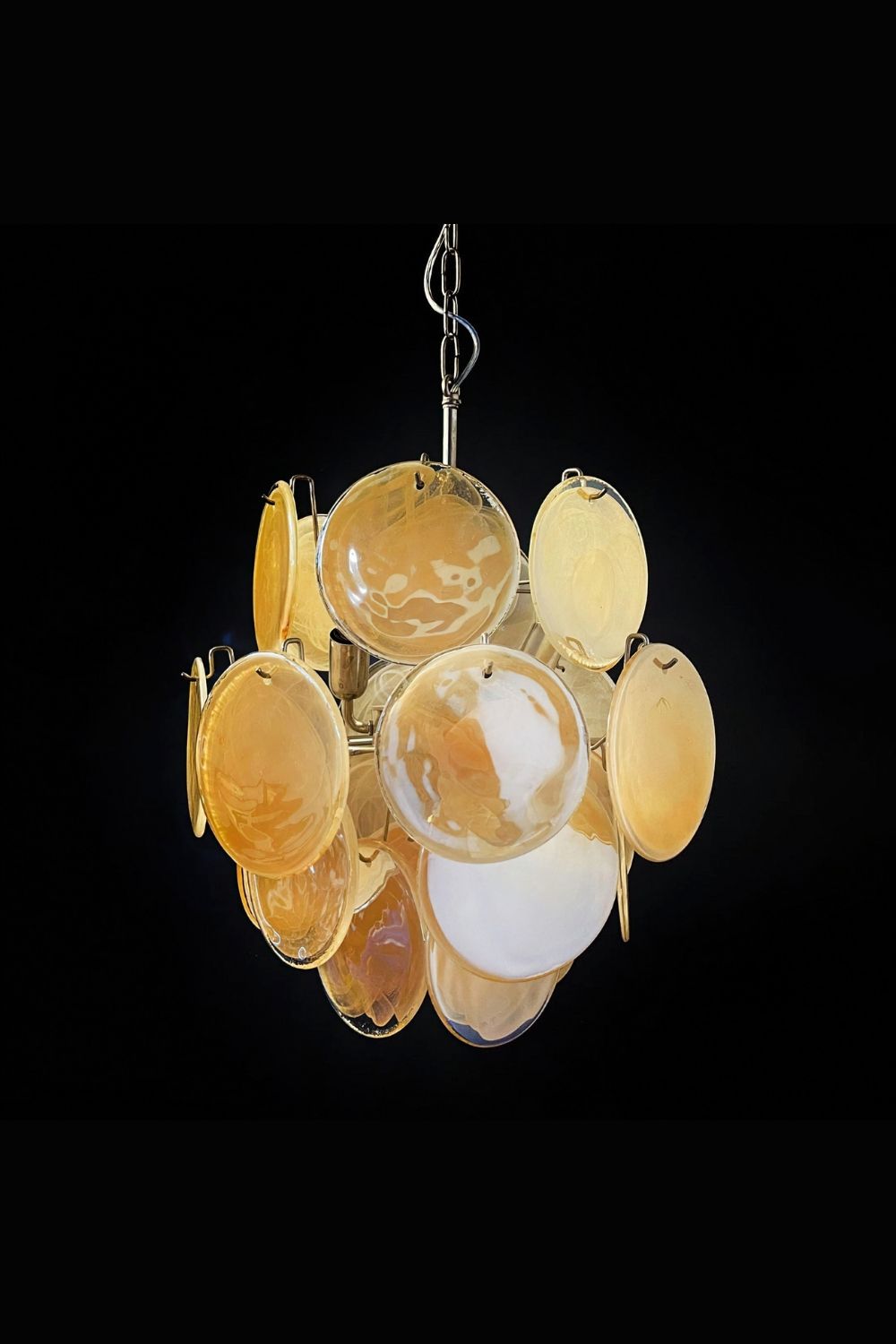 Vintage Murano Gold Discs Chandelier