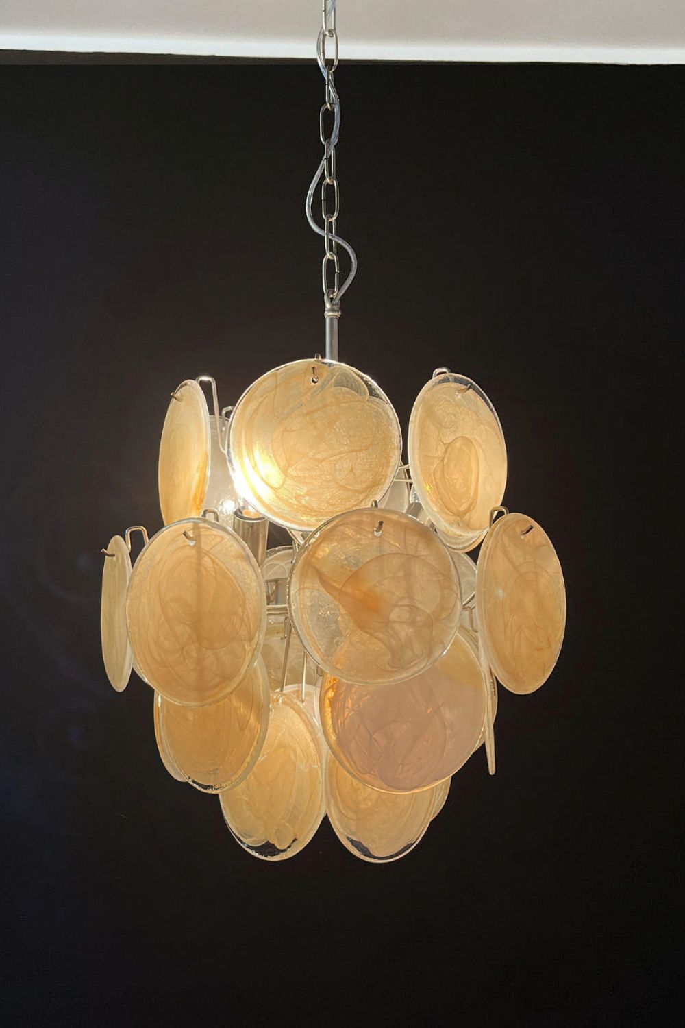 Vintage Murano Gold Discs Chandelier