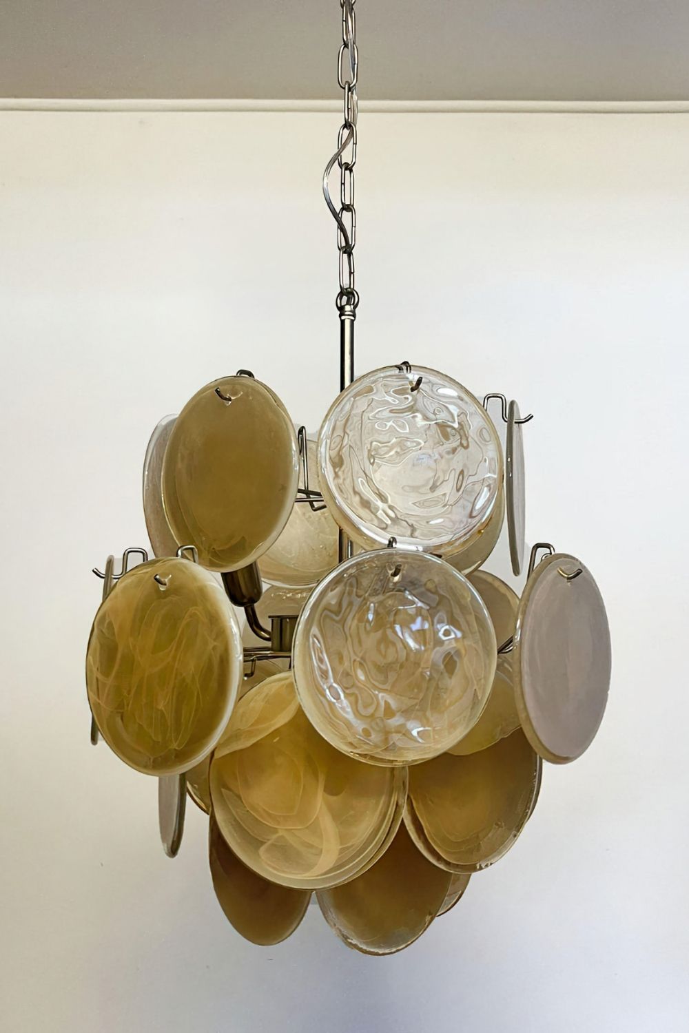 Vintage Murano Gold Discs Chandelier