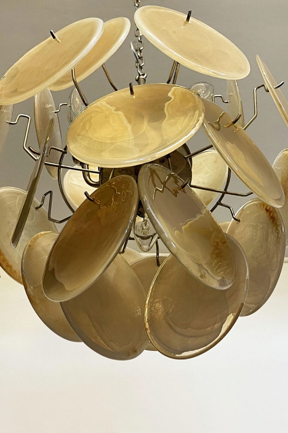 Vintage Murano Gold Discs Chandelier