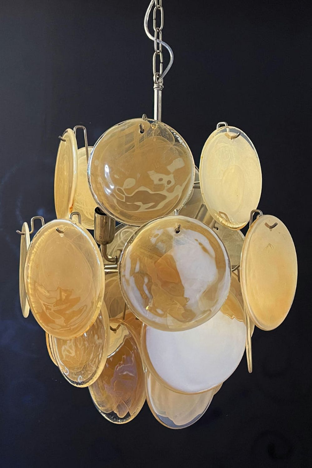 Vintage Murano Gold Discs Chandelier