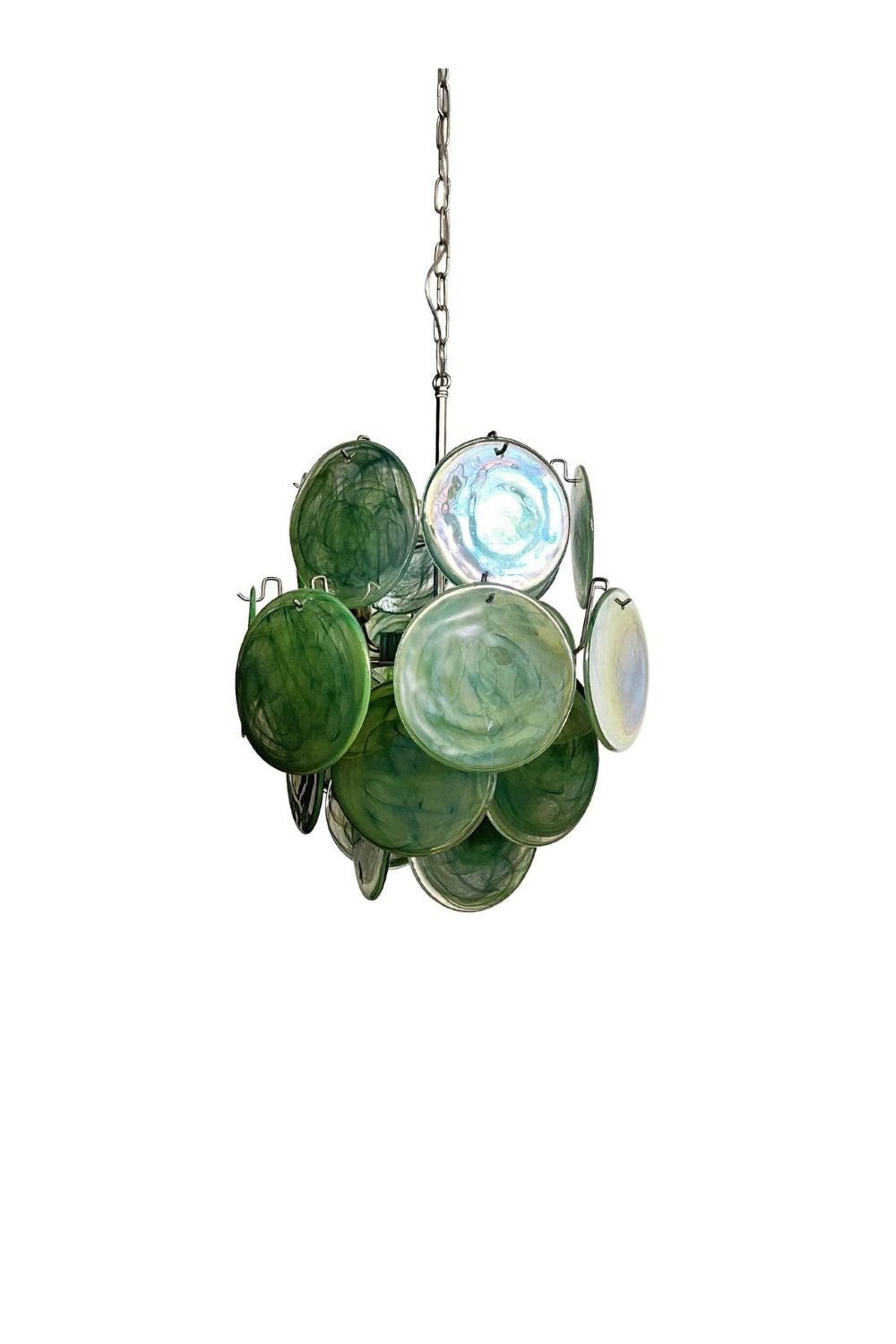 Vintage Murano Green Discs Chandelier