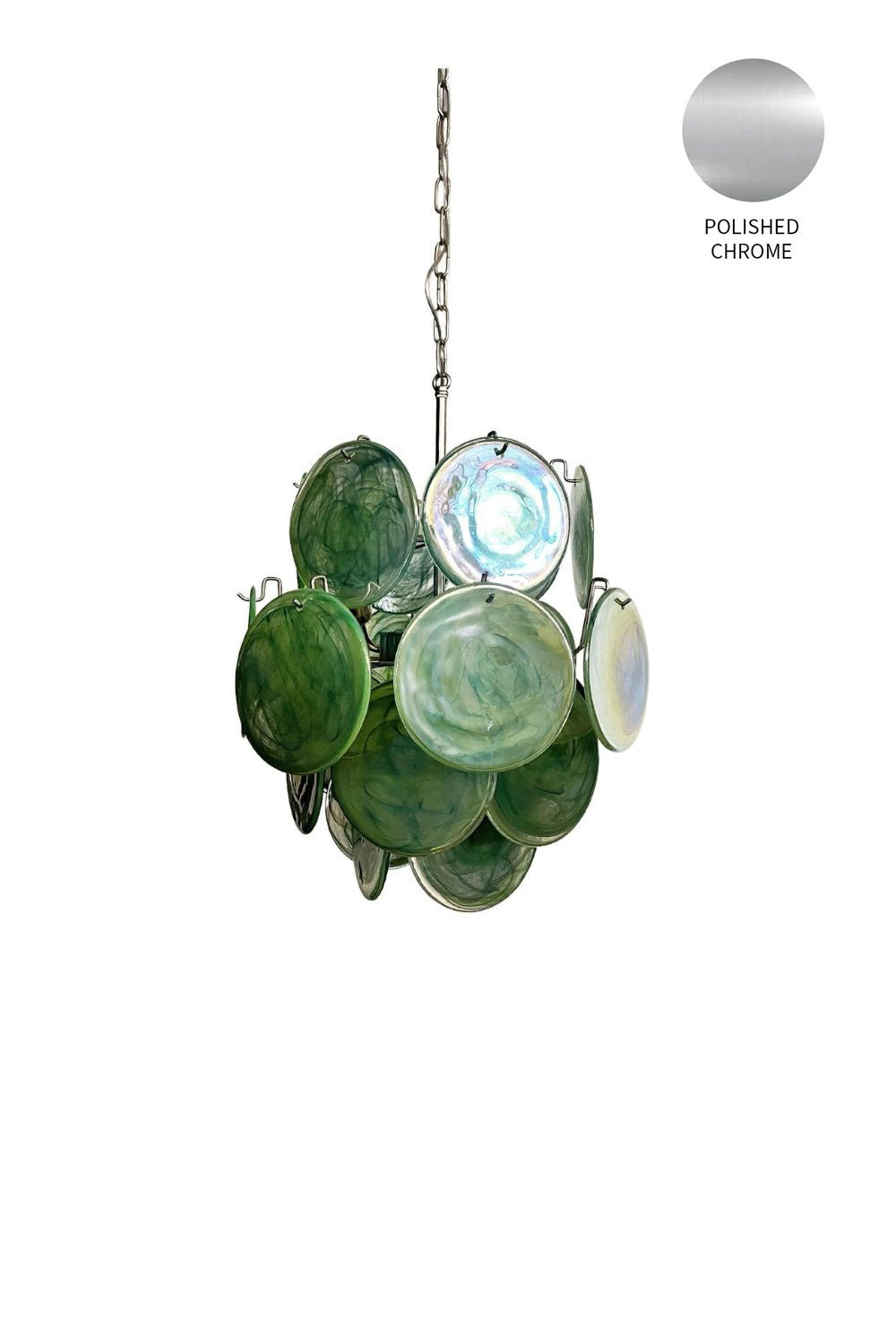 Vintage Murano Green Discs Chandelier