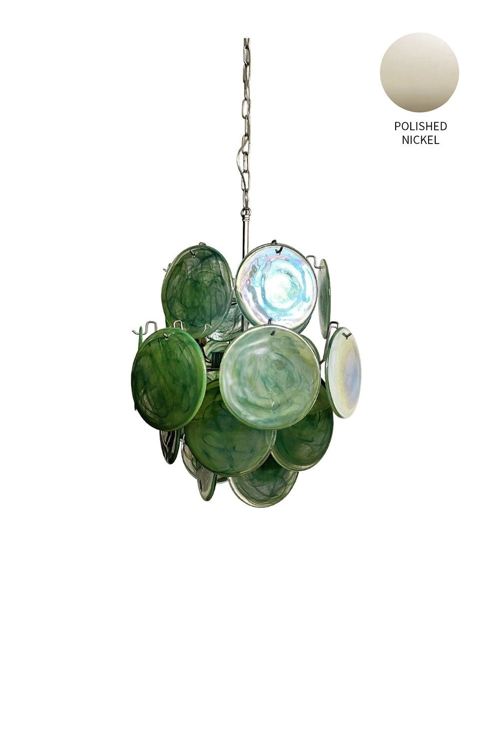 Vintage Murano Green Discs Chandelier