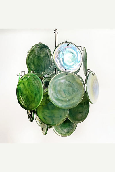 Vintage Murano Green Discs Chandelier