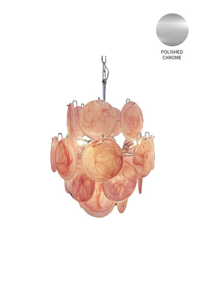 Vintage Murano Pink Discs Chandelier