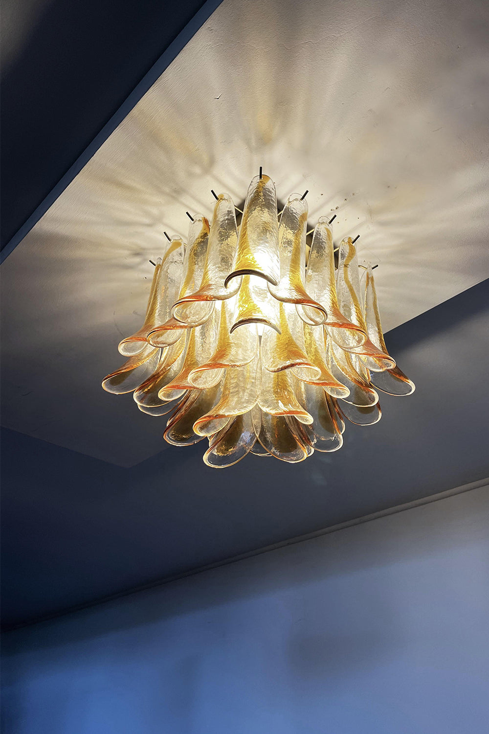 Murano Amber Glass Petal Ceiling Light