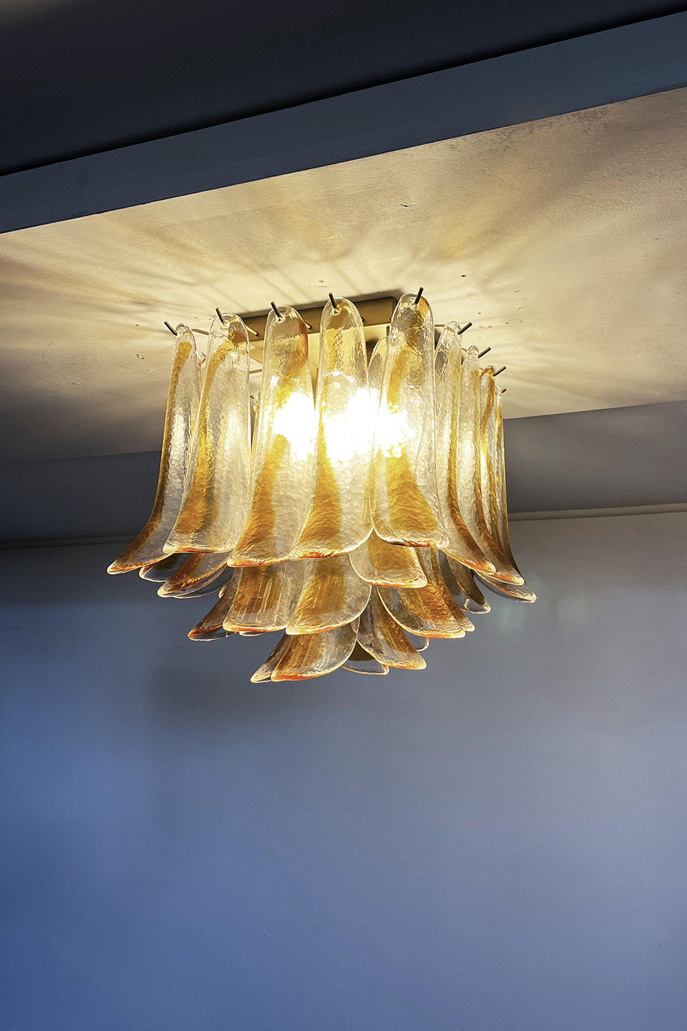 Murano Amber Glass Petal Ceiling Light