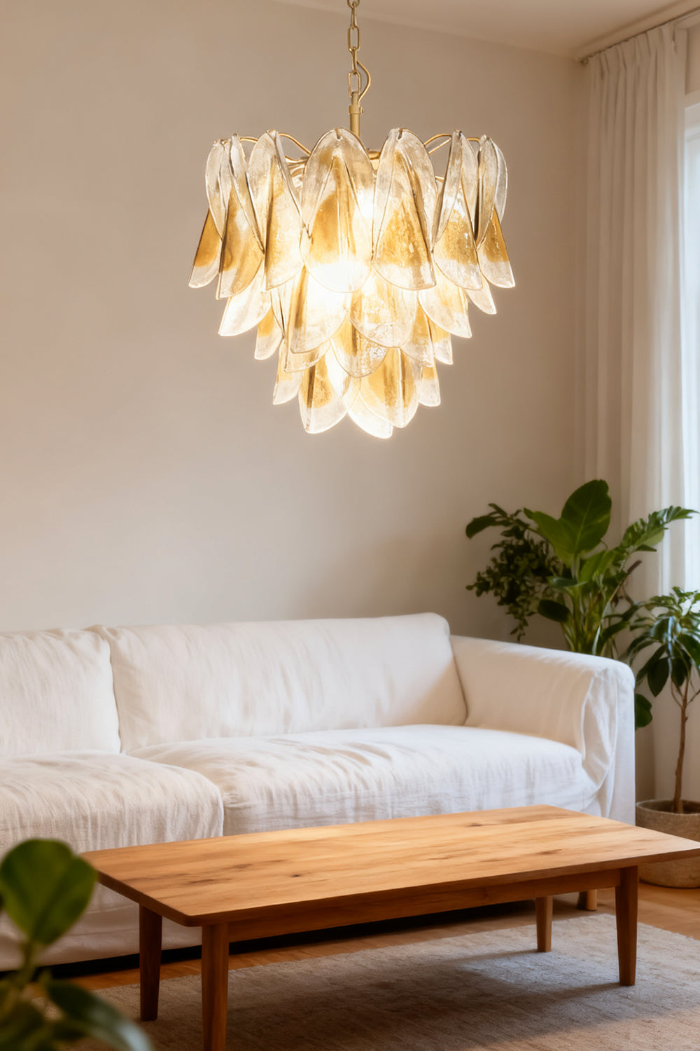 Murano Amber  Glass Swallows  Chandelier