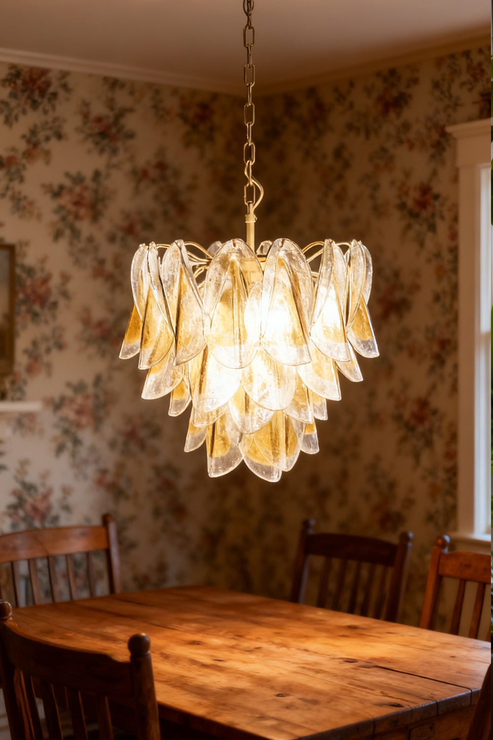Murano Amber  Glass Swallows  Chandelier