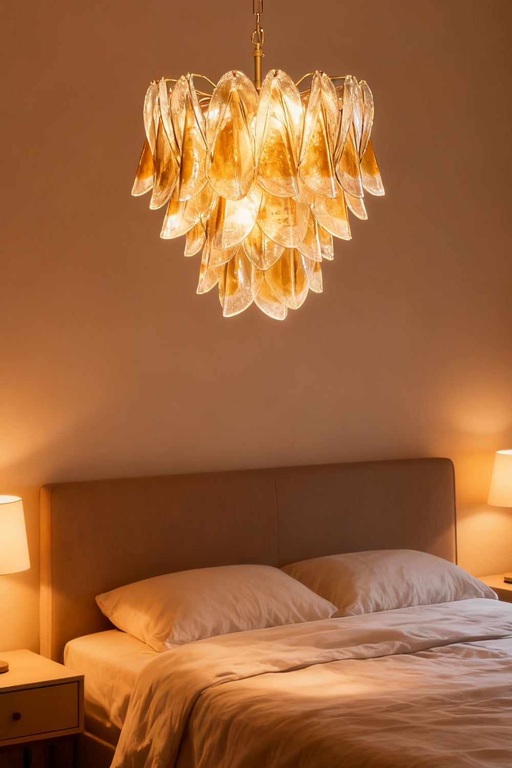 Murano Amber  Glass Swallows  Chandelier