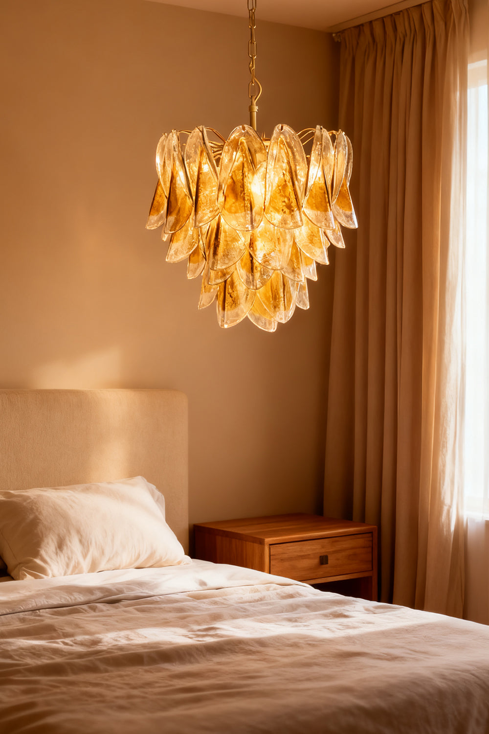 Murano Amber  Glass Swallows  Chandelier