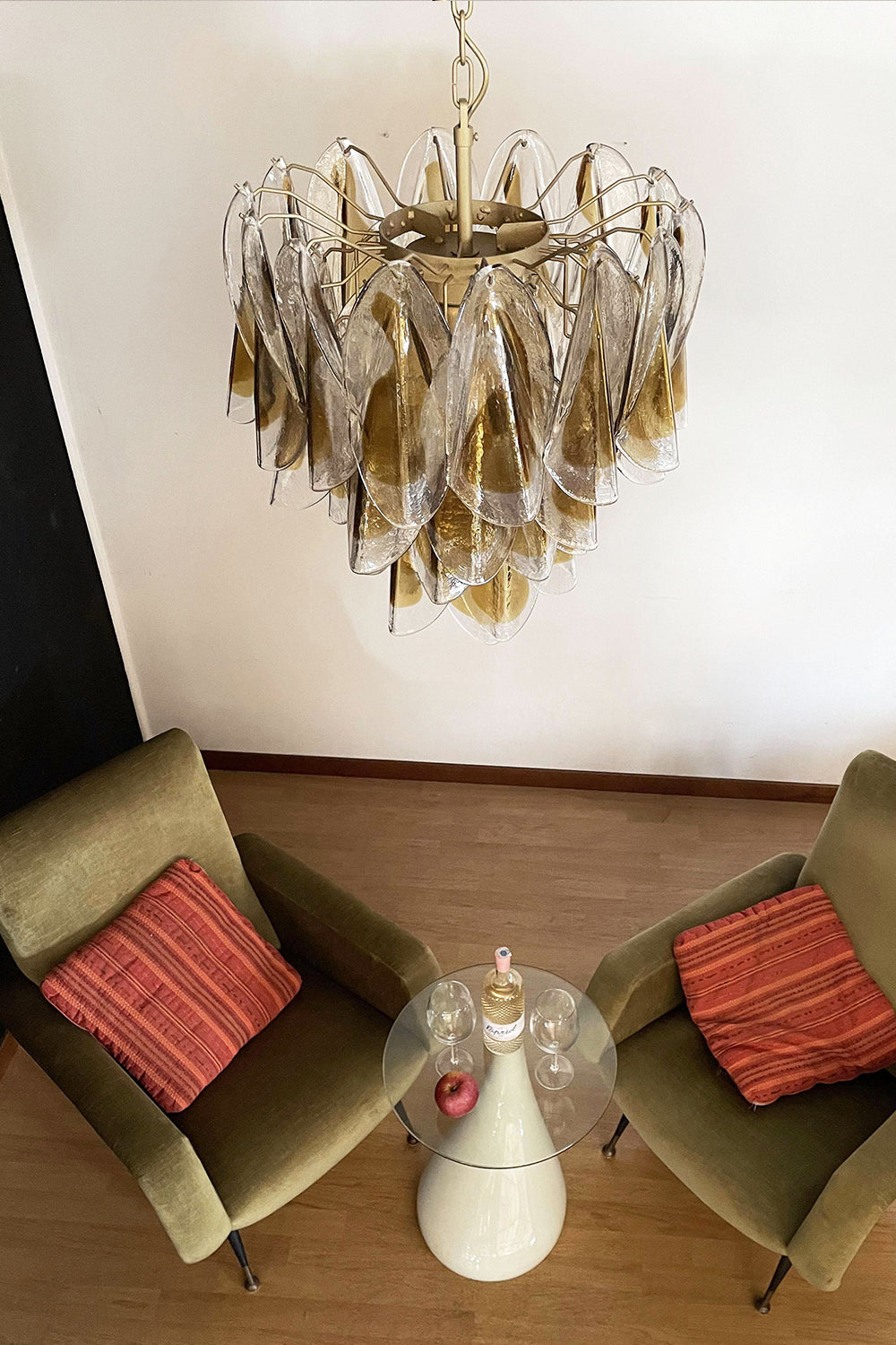 Murano Amber  Glass Swallows  Chandelier