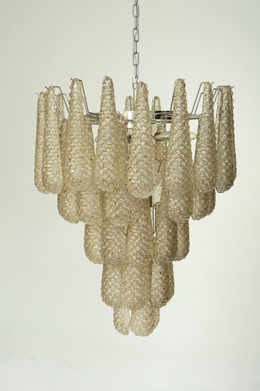 Murano Amber Teardrop Shaped Glass Chandelier