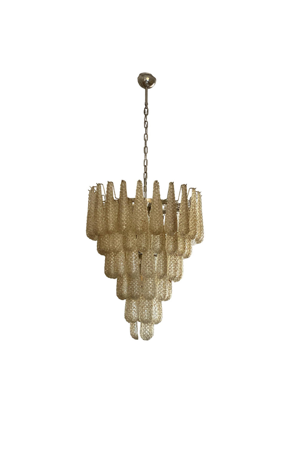 Murano Amber Teardrop Shaped Glass Chandelier