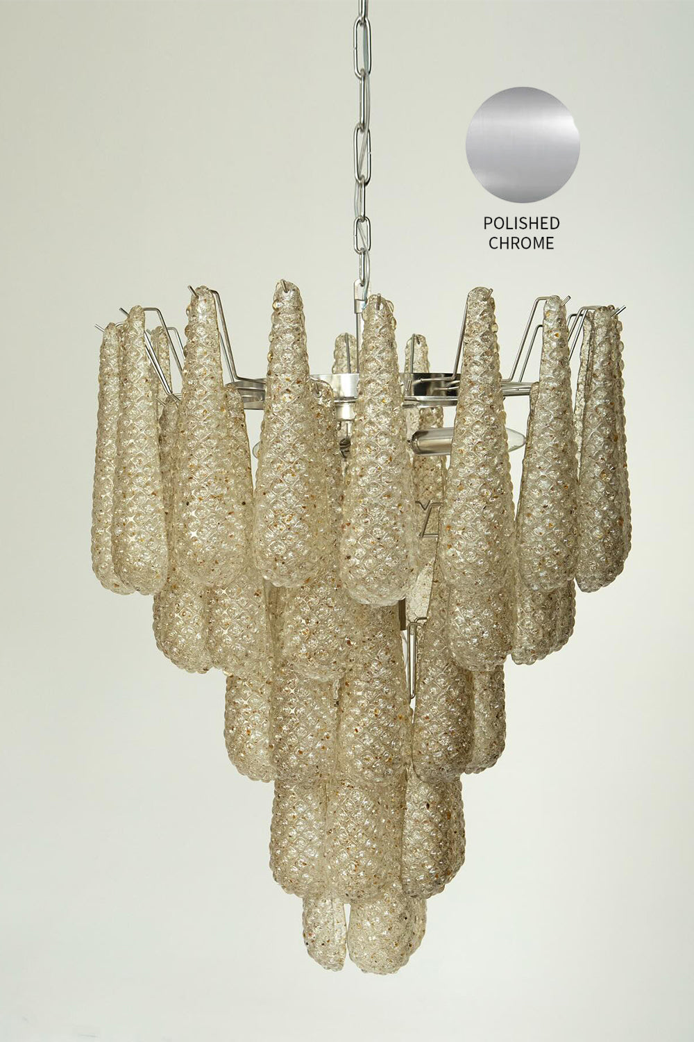 Murano Amber Teardrop Shaped Glass Chandelier