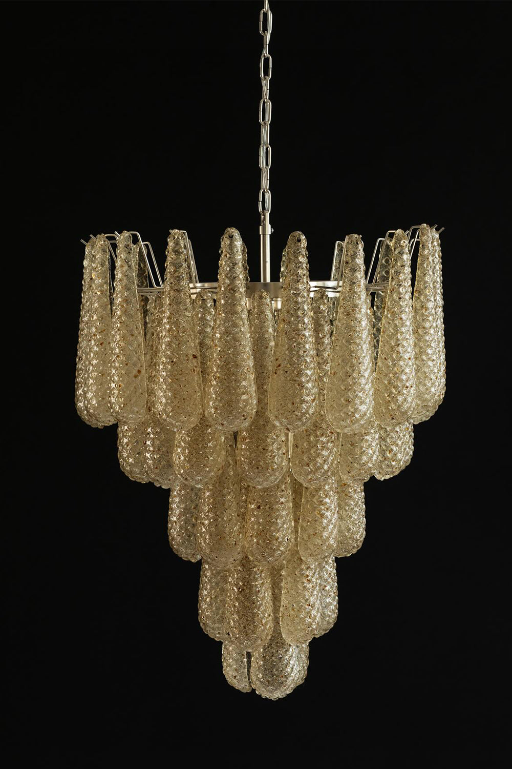 Murano Amber Teardrop Shaped Glass Chandelier