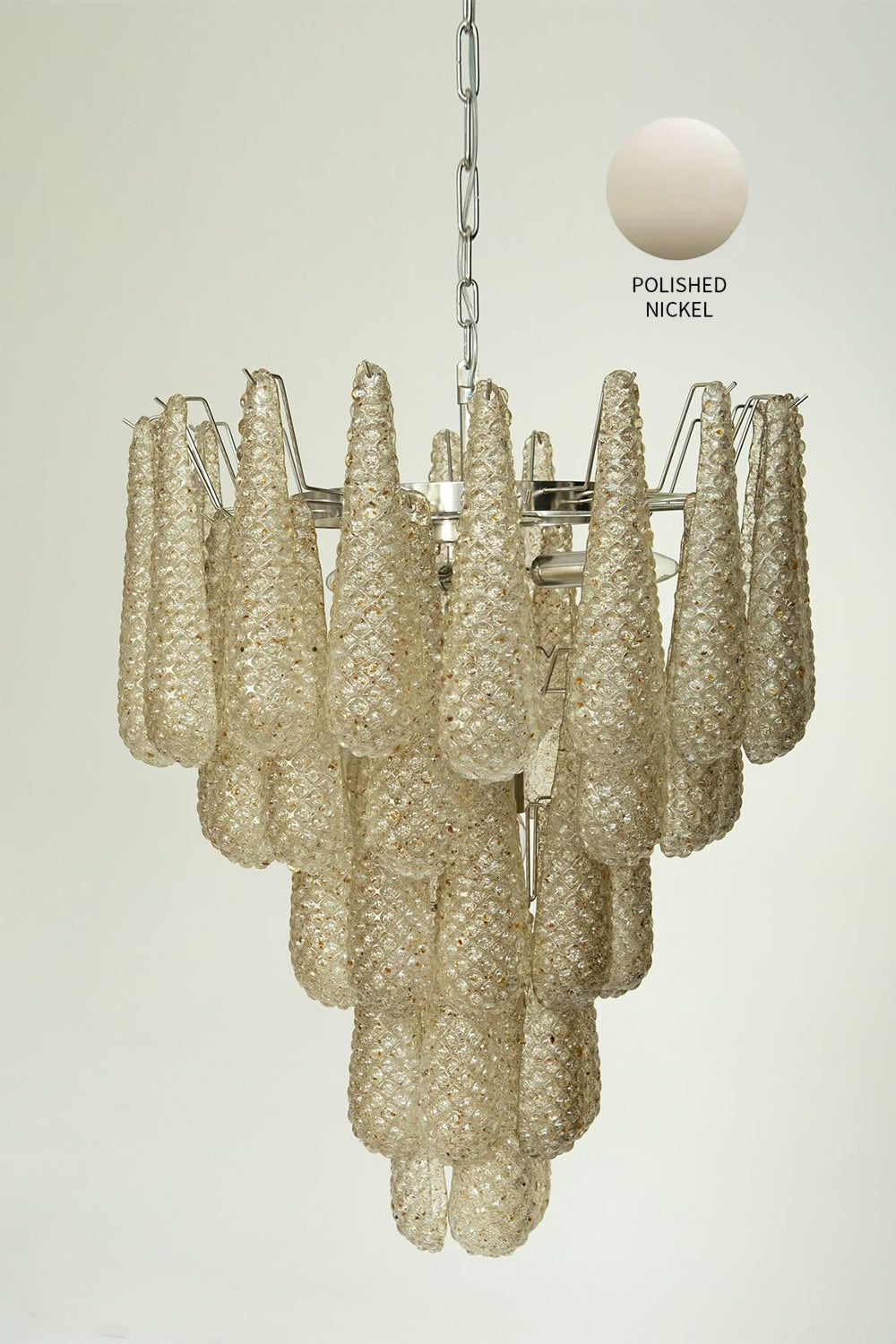 Murano Amber Teardrop Shaped Glass Chandelier