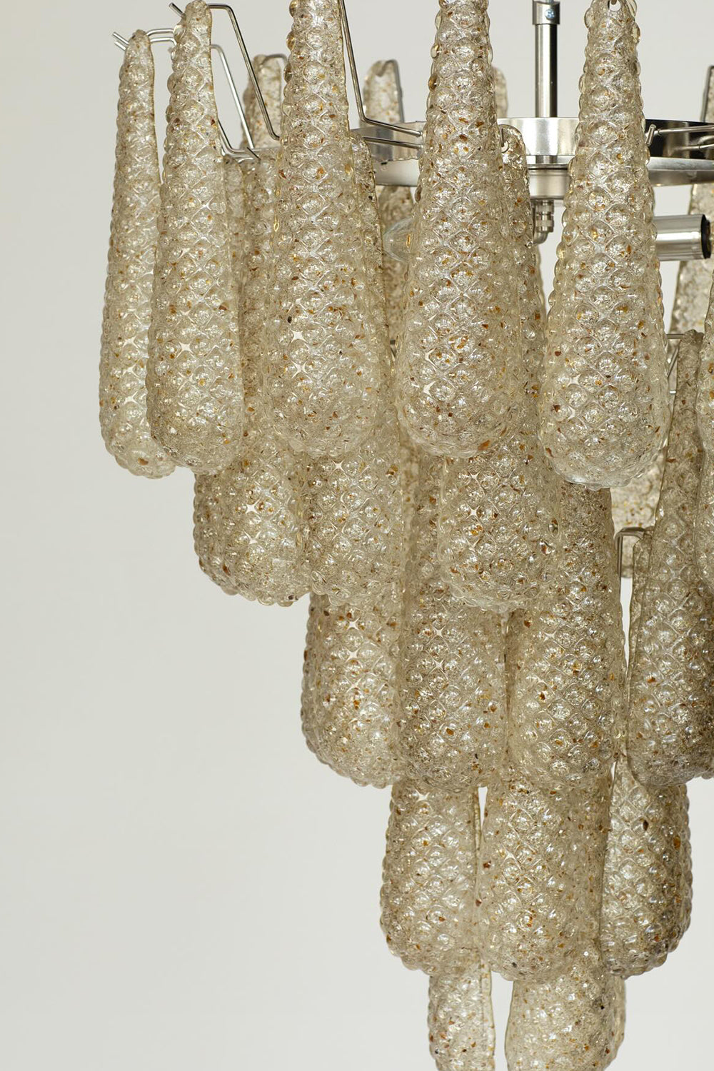 Murano Amber Teardrop Shaped Glass Chandelier