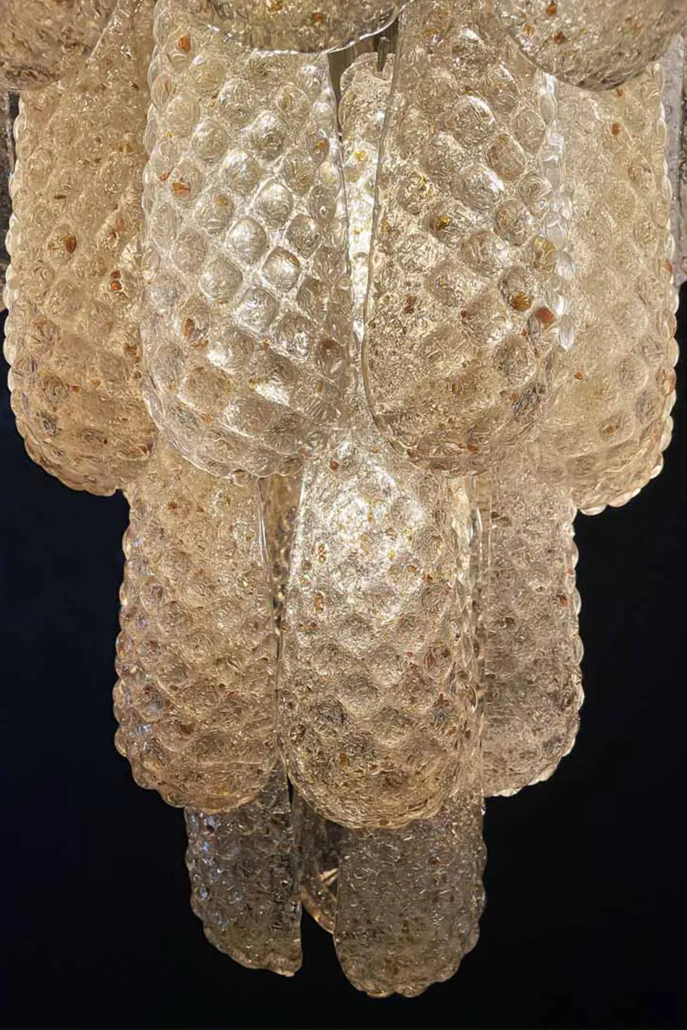 Murano Amber Teardrop Shaped Glass Chandelier