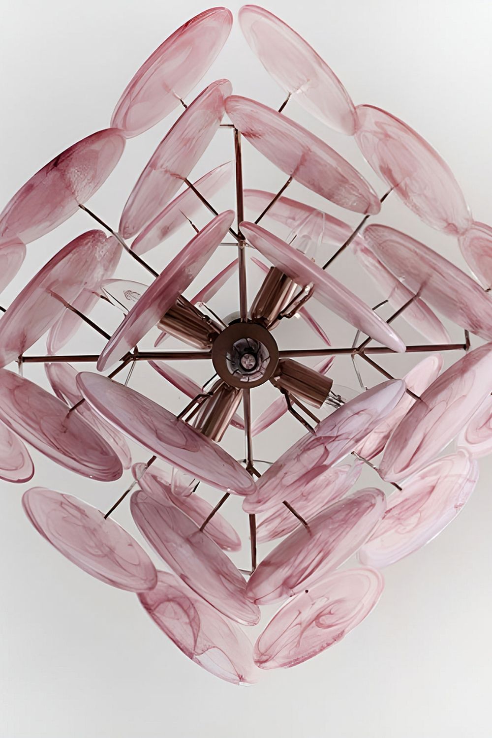 Murano Chandelier 36 Pink Disks