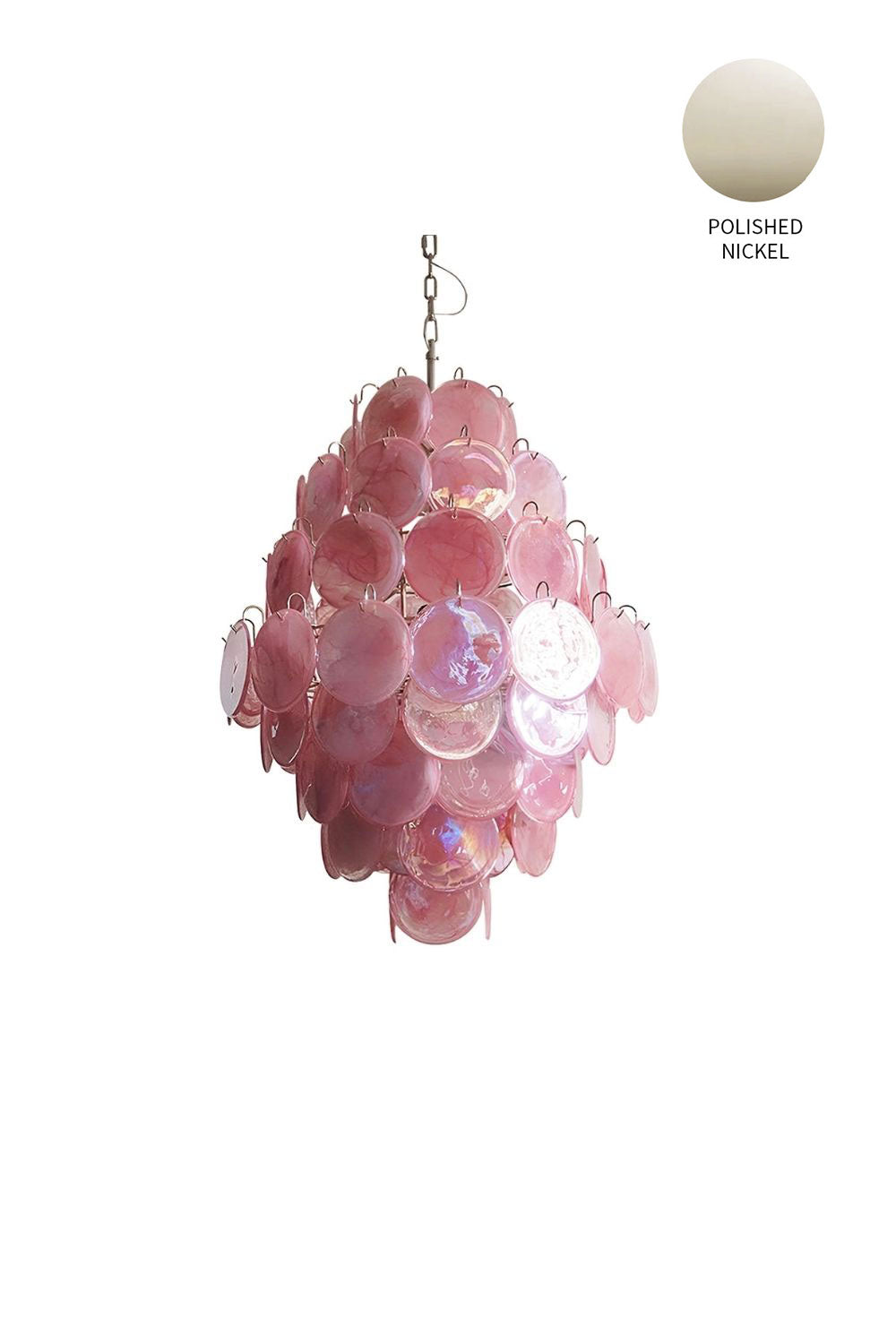 Wonderful Vintage Murano Pink Discs Chandelier