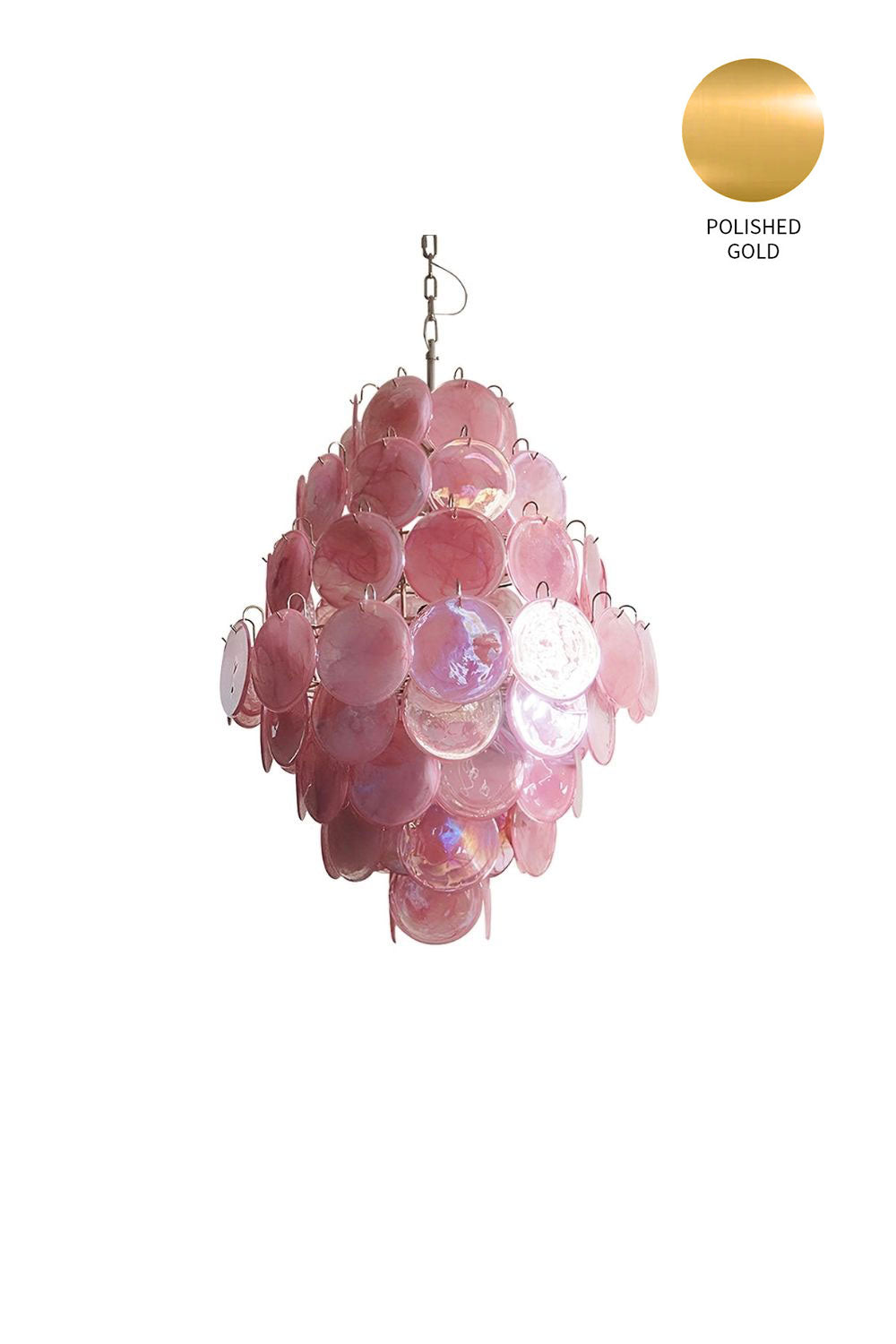 Wonderful Vintage Murano Pink Discs Chandelier