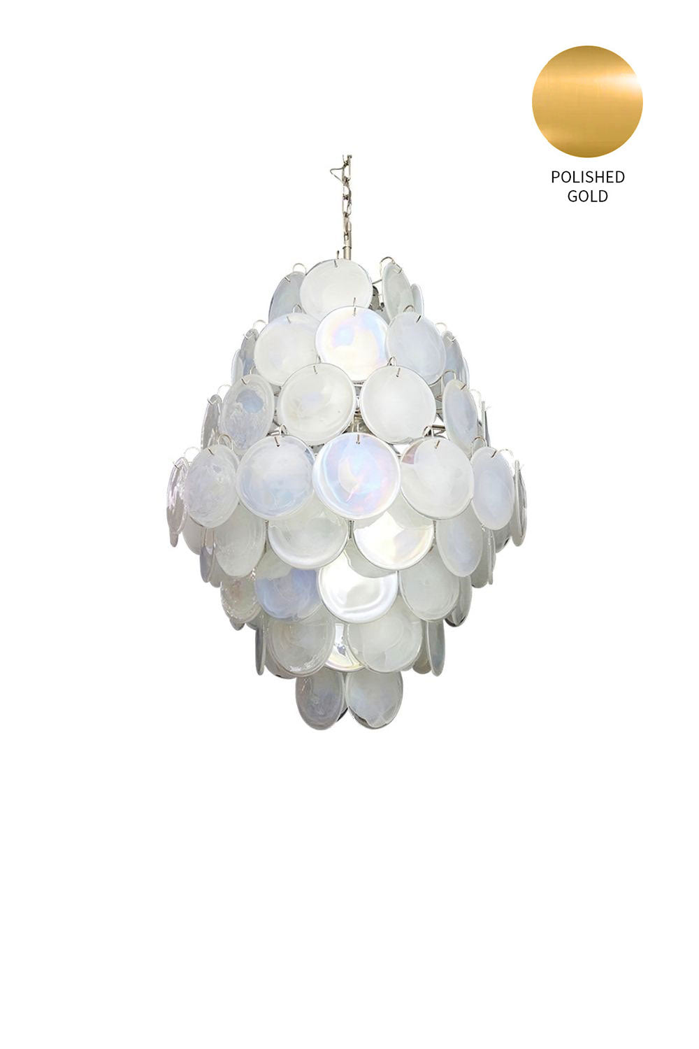 Wonderful Vintage Murano White Discs Chandelier