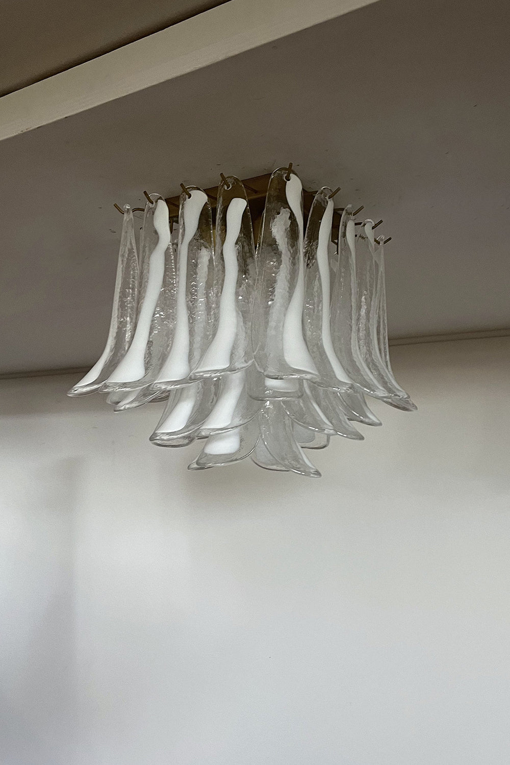 Murano Clear Glass Petal Ceiling Lamp