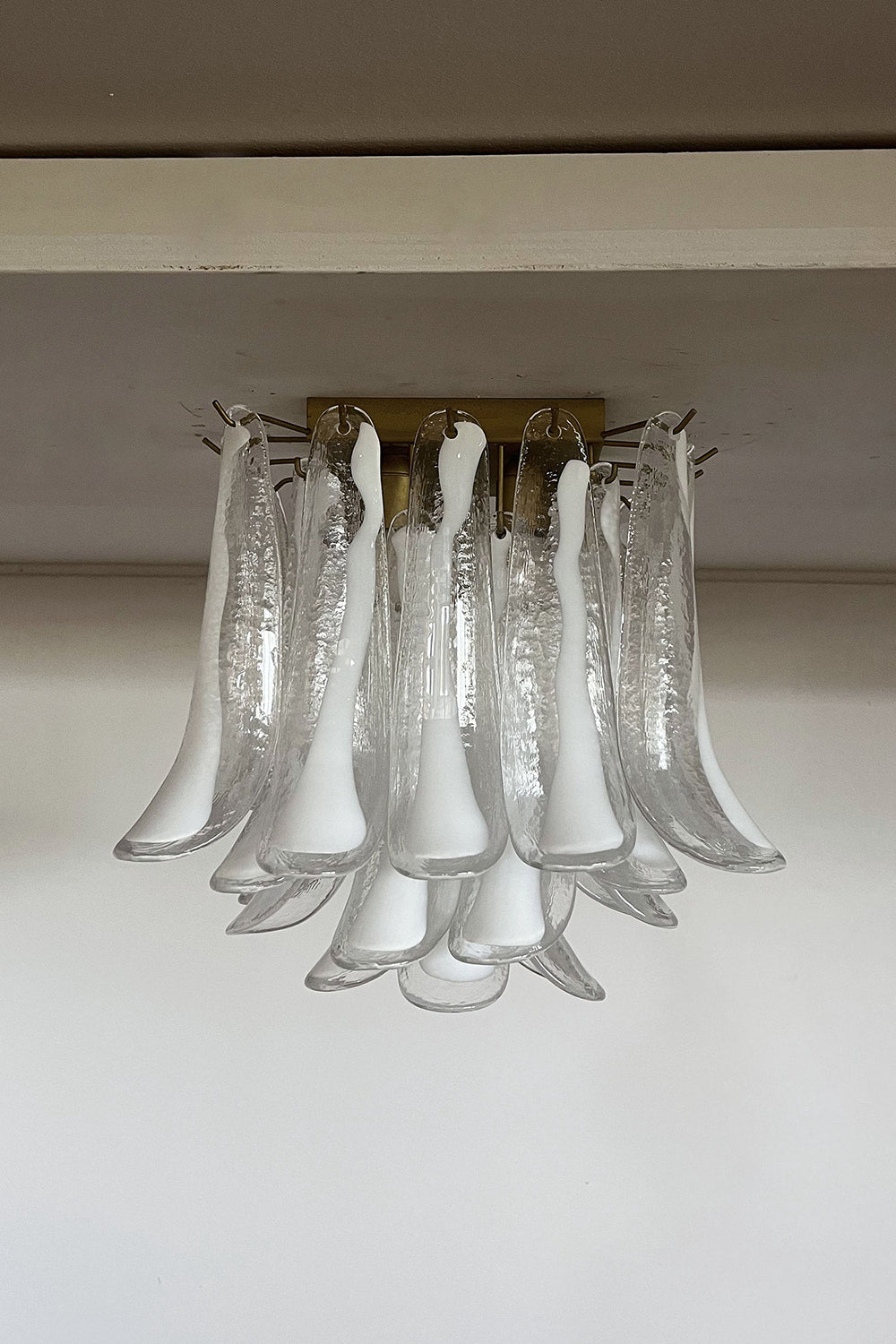 Murano Clear Glass Petal Ceiling Lamp