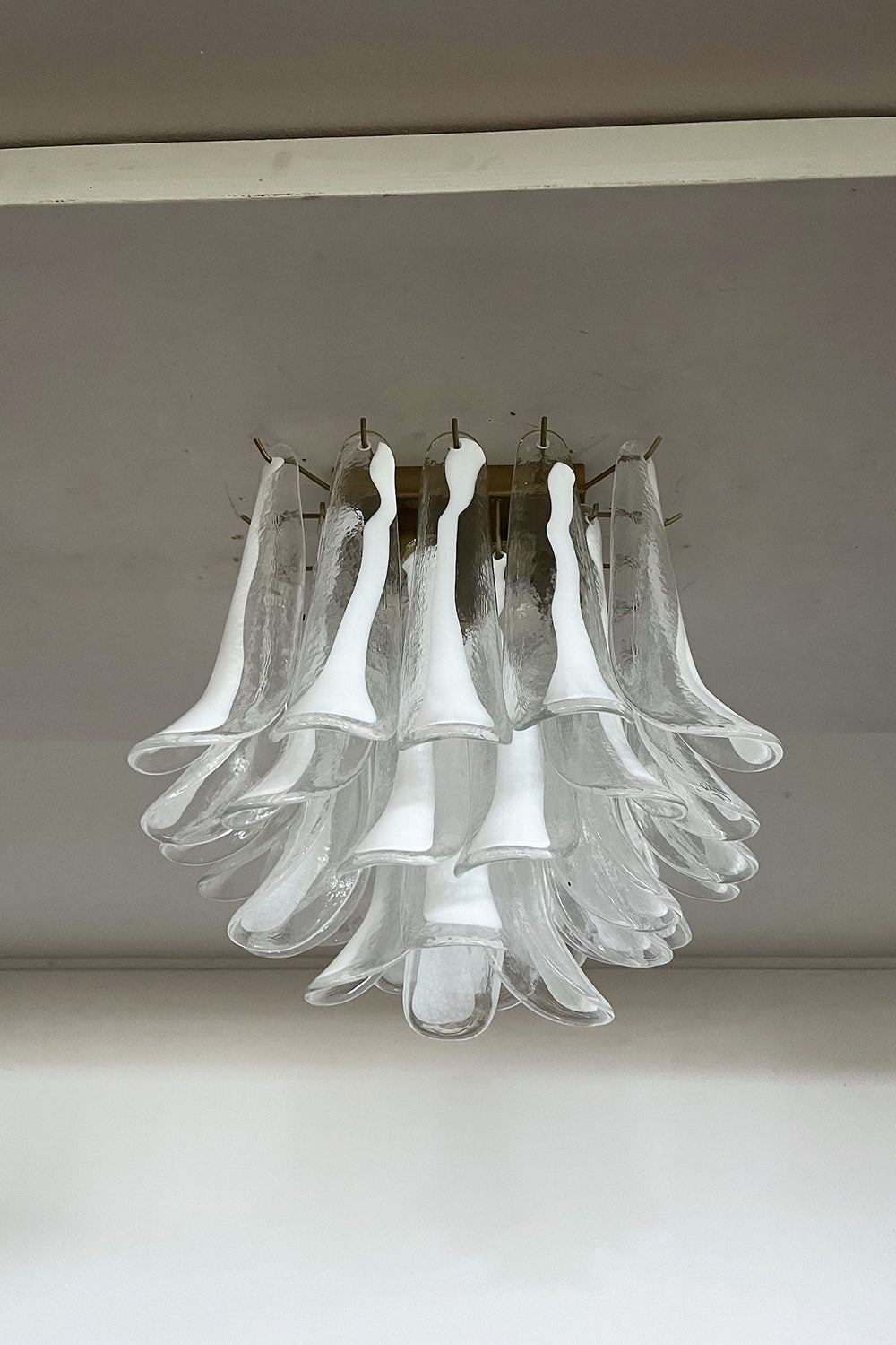 Murano Clear Glass Petal Ceiling Lamp