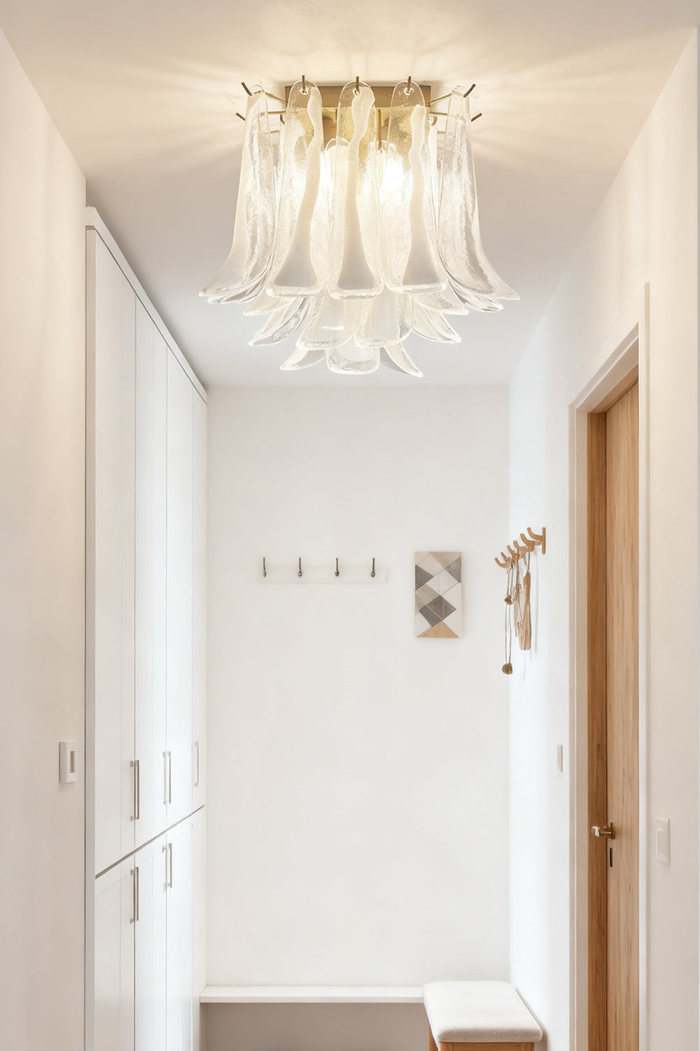 Murano Clear Glass Petal Ceiling Lamp