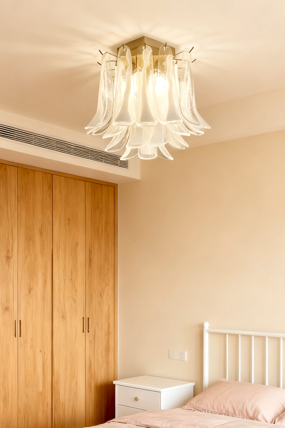 Murano Clear Glass Petal Ceiling Lamp