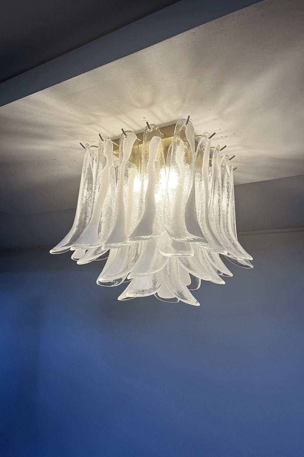Murano Clear Glass Petal Ceiling Lamp
