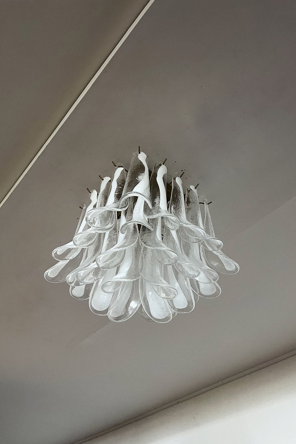 Murano Clear Glass Petal Ceiling Lamp