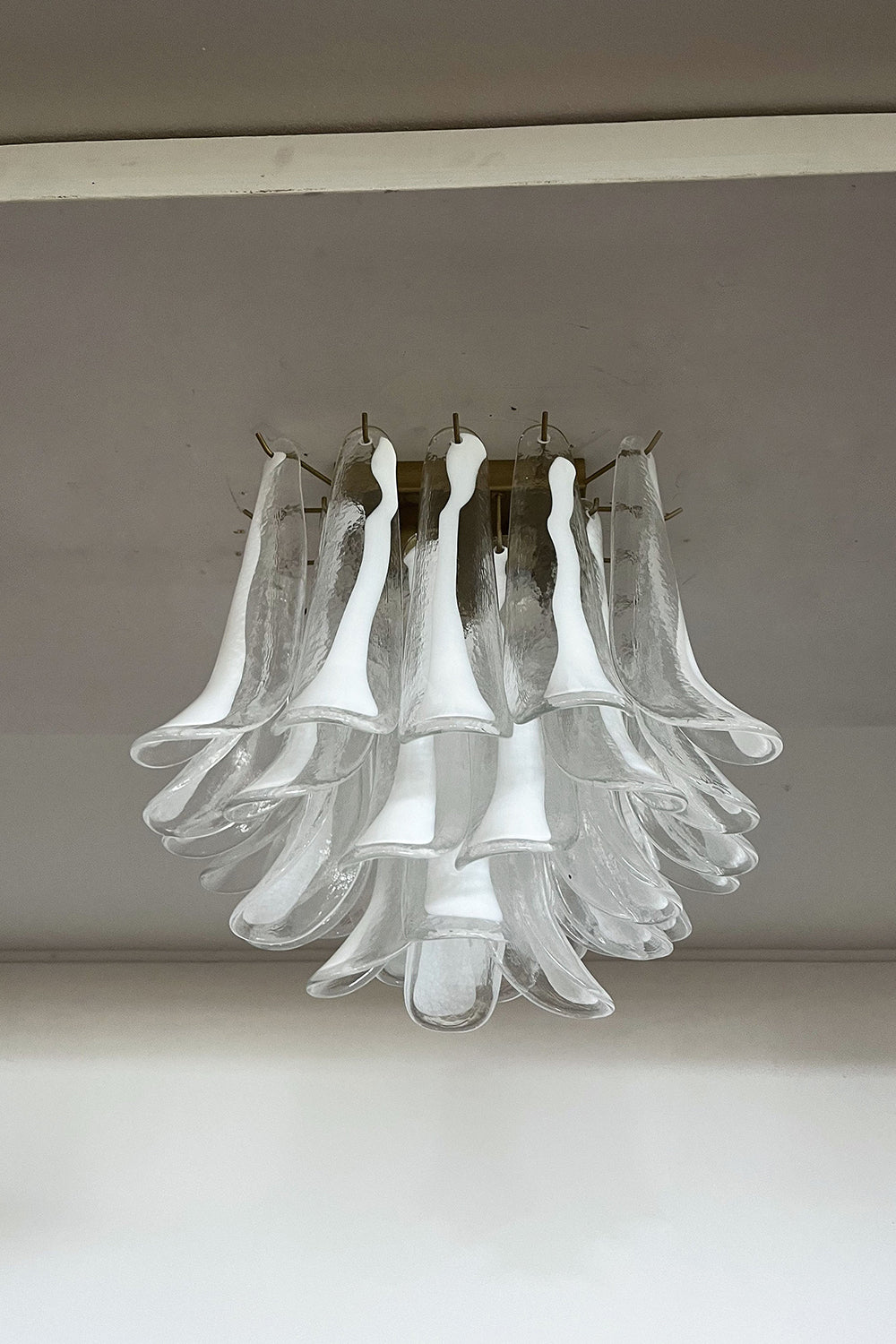 Murano Clear Glass Petal Ceiling Lamp
