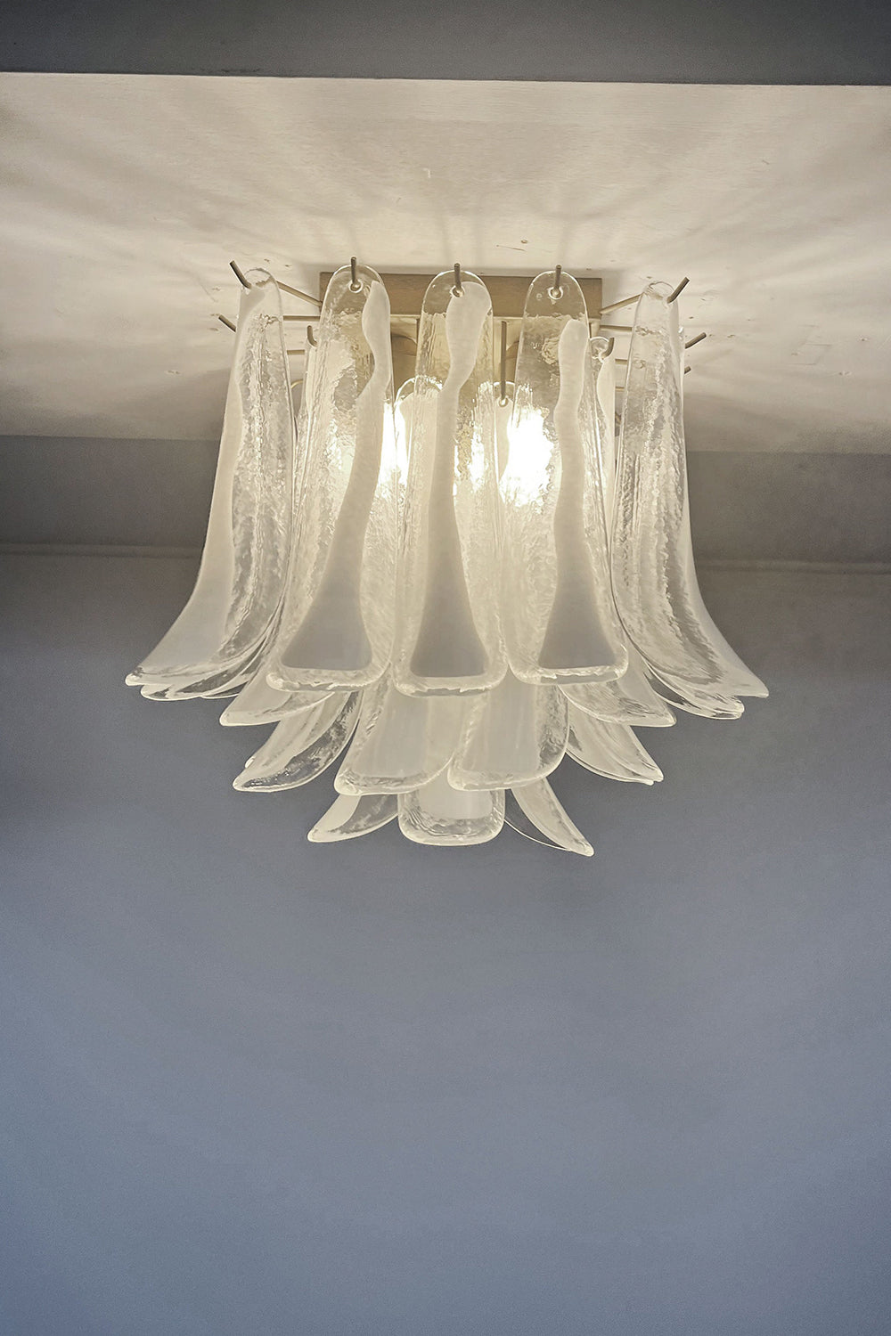 Murano Clear Glass Petal Ceiling Lamp