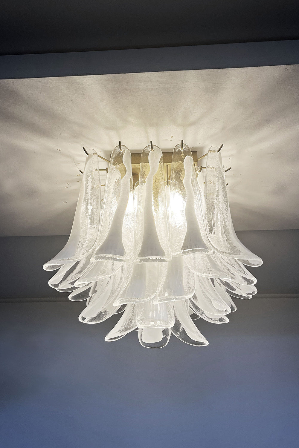 Murano Clear Glass Petal Ceiling Lamp
