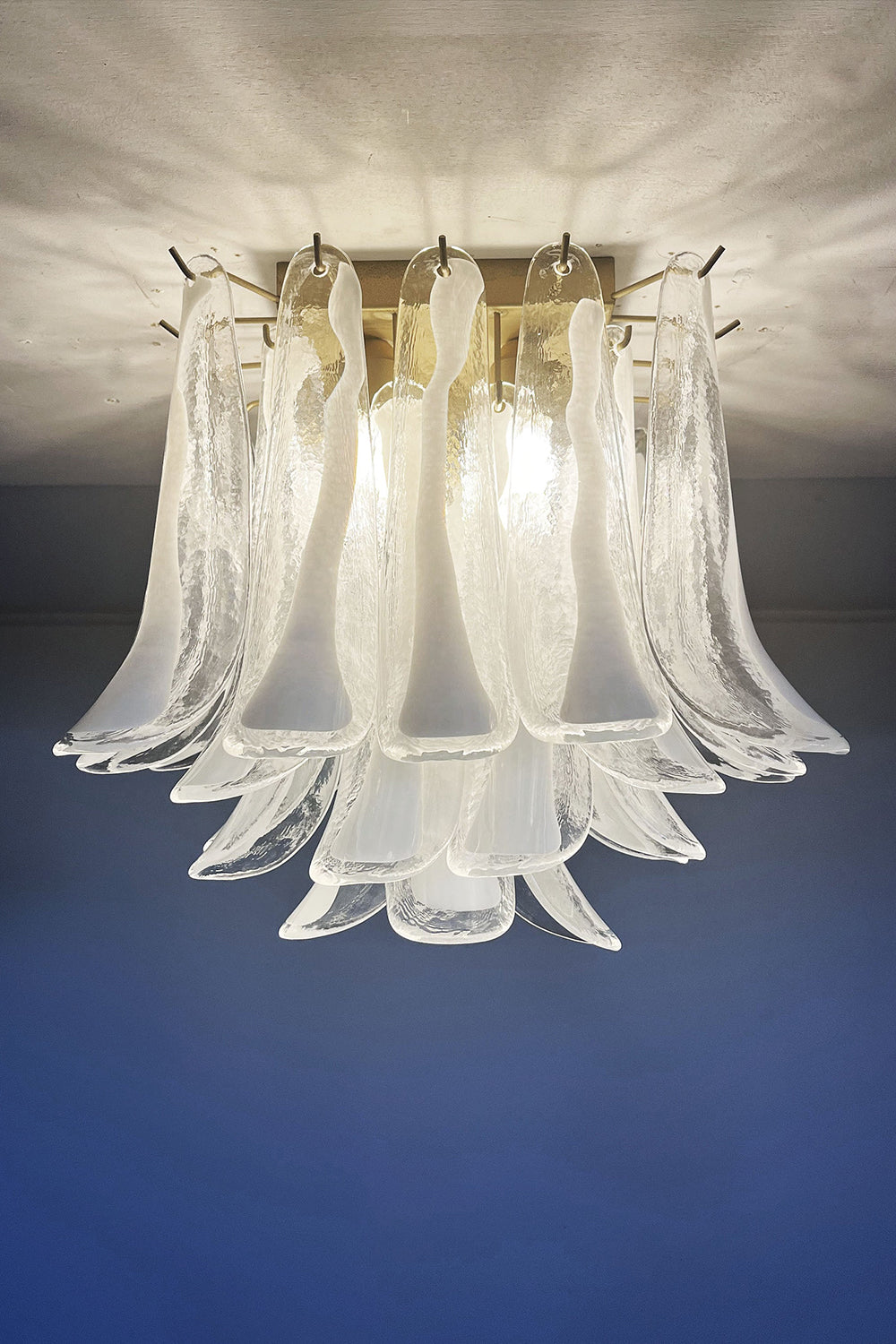 Murano Clear Glass Petal Ceiling Lamp