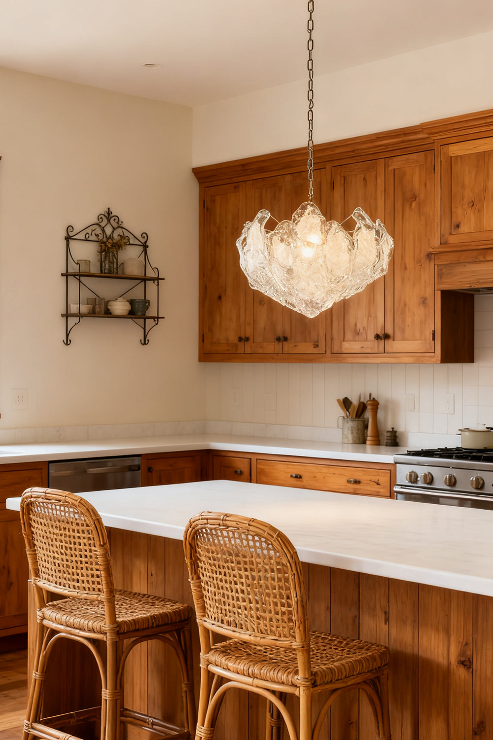 Murano Curved Leaves Chandelier