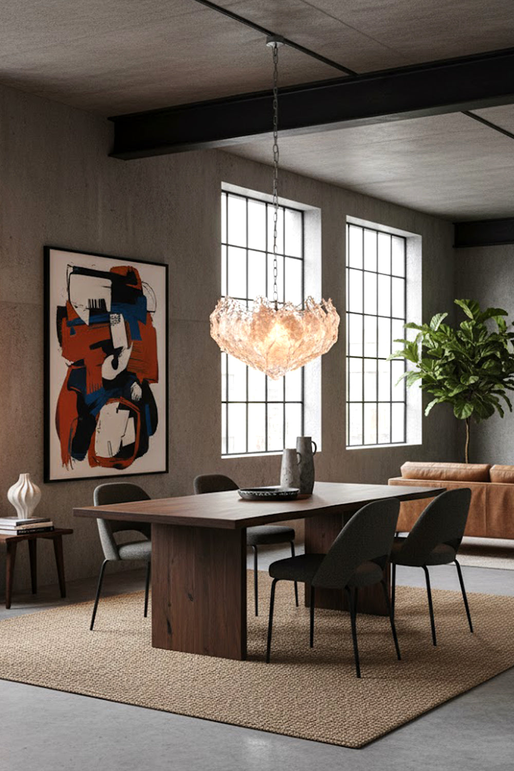 Murano Curved Leaves Chandelier